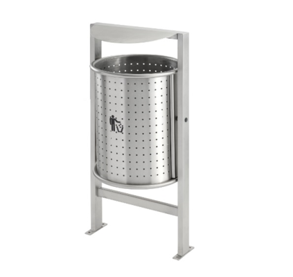 Papelera de Exterior de Acero Inoxidable con Sombrero